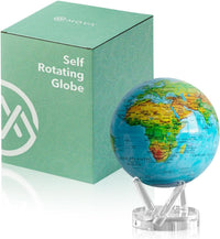 MOVA Self Rotating Globe, Ocean Blue Relief Classic – Fun for Kids & Family - Prestige (8.5")