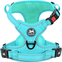 PoyPet No Pull Dog Harness Medium with Front Clip & Neck Release - XL / Mint Blue(Matching Trim)