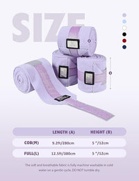 Harrison Howard Horse Polo Wraps Upgrade with Bling Leg Wraps for Horses 4-Pack Fleece Leg Wraps Stable Supplies Lavender M
