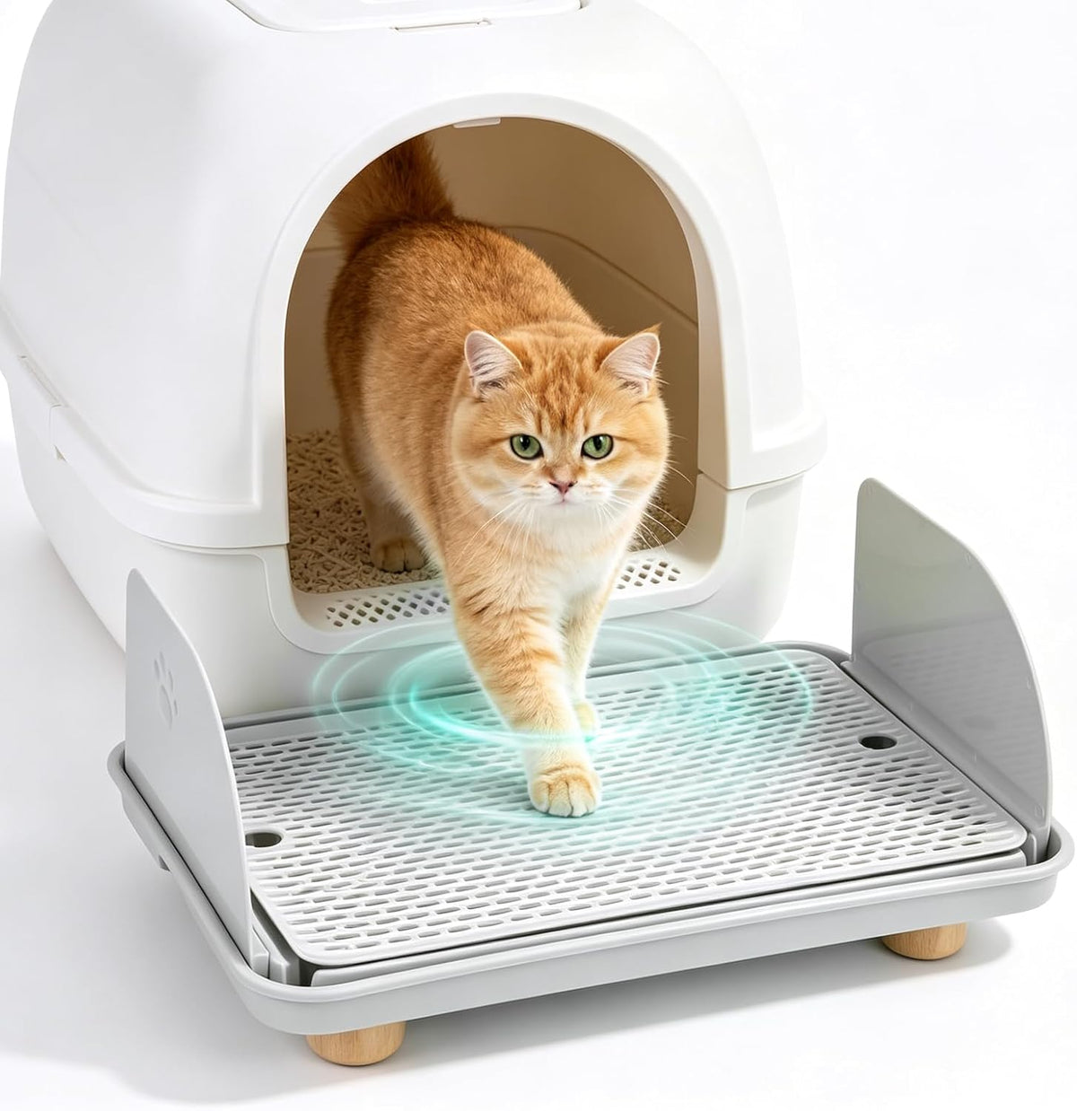 Adjustable Litter Box Step, Cat Ramp for Litter Box, 2 Steps - Light Grey / 1 step