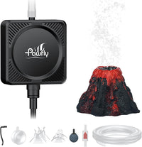 Pawfly Nano Silent Aquarium Air Pump - Air Pump Set + Volcano Decor