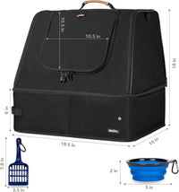Portable Cat Travel Litter Box with Lid and 10 Pcs Disposable Liner - BLACK XL - image 2