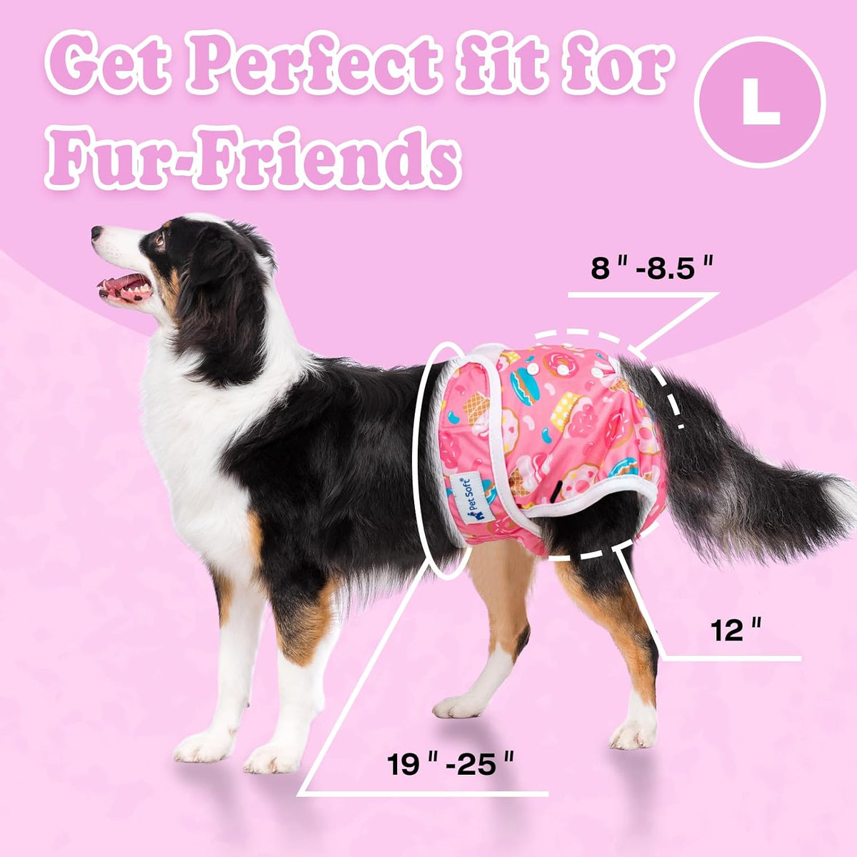 Pet Soft Female Dog Diapers, Puppy Diapers - Food / Large:19''-25'' - image 3