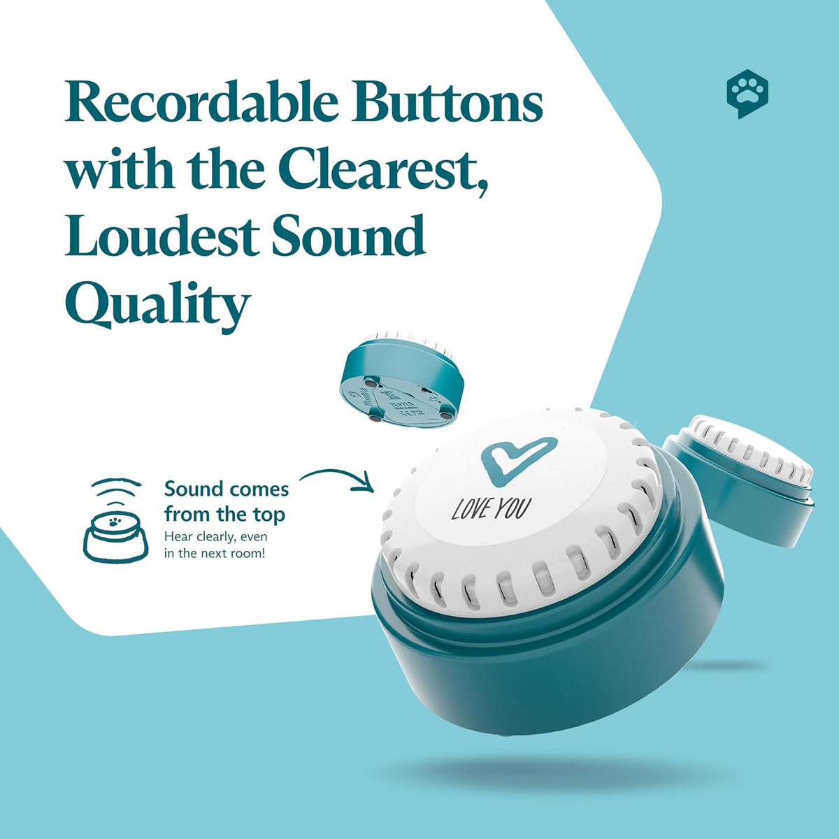 Talking Buttons for Dogs & Cats - 12 Buttons + 6 Hextiles (Bold) - image 3