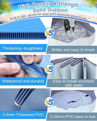 Dog Pool for Large Dogs, Foldable Plastic Pool for Dogs Slip-Resistant (XL - 63'' x 12'')