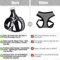 Small Dog Harness and Leash Set, No Pull Puppy Pet Vest, S - XX-Small(Chest Girth 11.5"-13") / Houndstooth(Black) - image 4