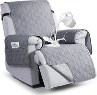 VANSOFY 100% Waterproof Recliner Chair Covers - Light Gray / 25"