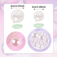 32 PCS Colorful Ball Shaped Cake Topper Pearl Balls Cupcake Cake - Clear - image 2