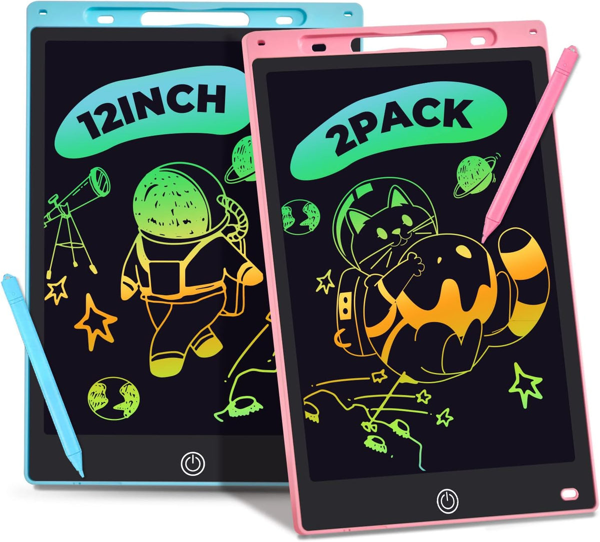 LCD Writing Tablet, Pink+Blue - 12 Inch