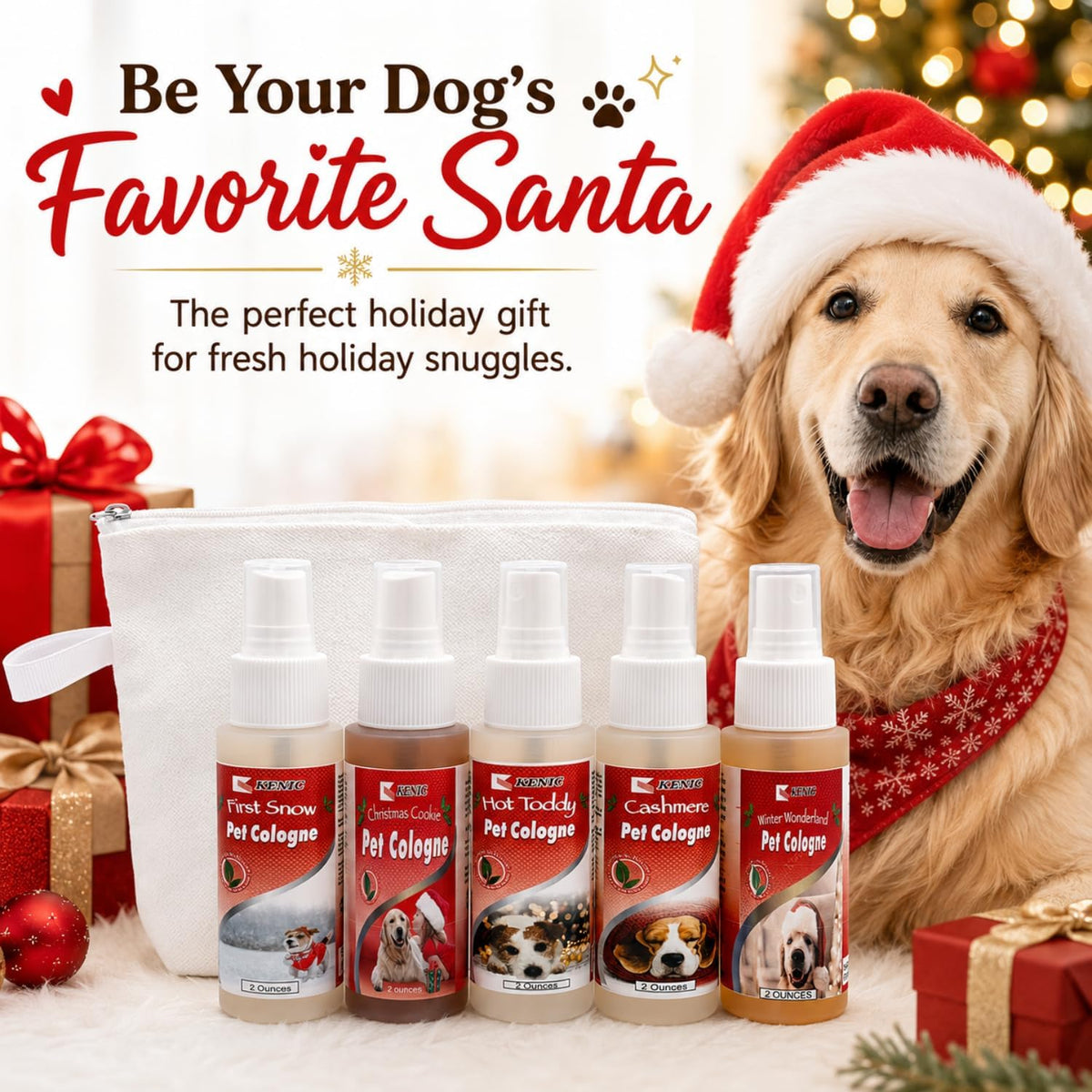 Pet Cologne, Long Lasting Scented Dog & Cat Deodorizing Spray - Holiday Variety Pack - image 2