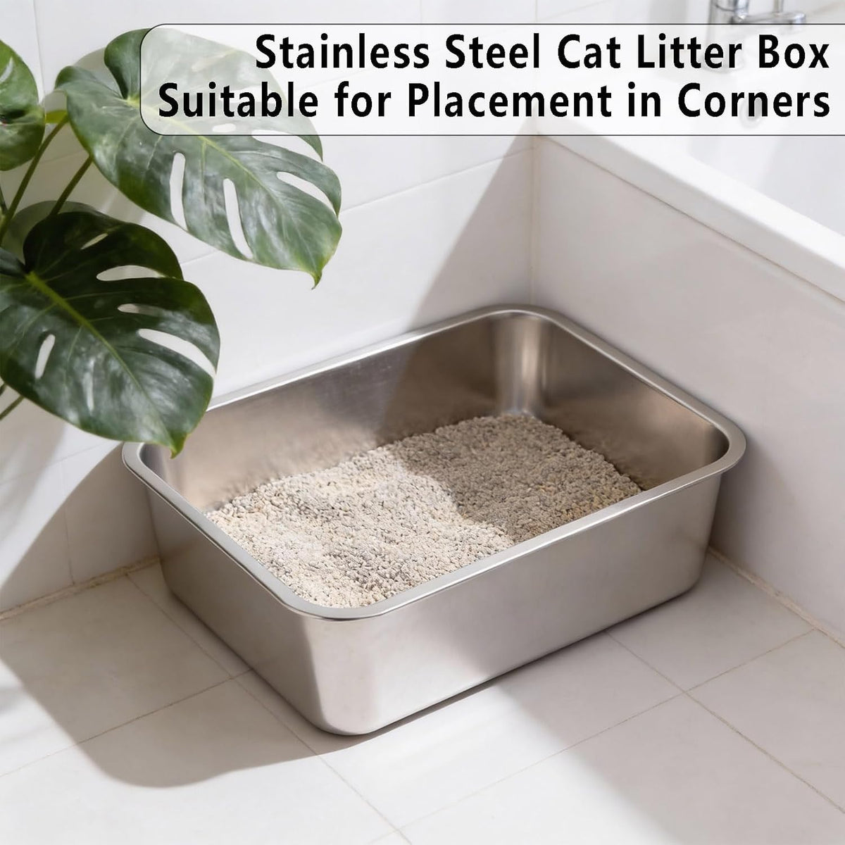Stainless Steel Litter Box - 2pack:17''×13''×5.1" - image 3