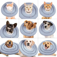 IDOMIK Dog Recovery Collar, Waterproof Soft Dog Cone After Surgery, Comfy Protective Elizabethan Collar Alternative for Dogs Cats, Adjustable Pet Neck Donut Cone Anti-Licking Biting Wounds,Blue,2XL