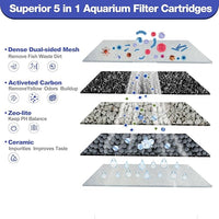 16-Pack Large Replacement Filter Cartridges Compatible with Tetra Whisper Bio-Bag Filters Large Aaquarium Filter Cartridges for Whisper 20i/40i /IQ20/30/45/60 PF20/30/40/60 Power Filters