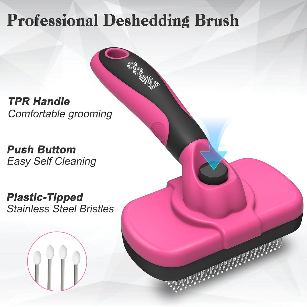 Dipoo Self Cleaning Shedding Brush - Pink - image 2