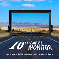 1080P Wireless Backup Camera System with 10 Inch DVR 4 Split Monitor, IP69 Waterproof Stable Signal Record Wireless 1 Rear and 2 Side View Cameras for RV Truck Trailer Camper (BW103)