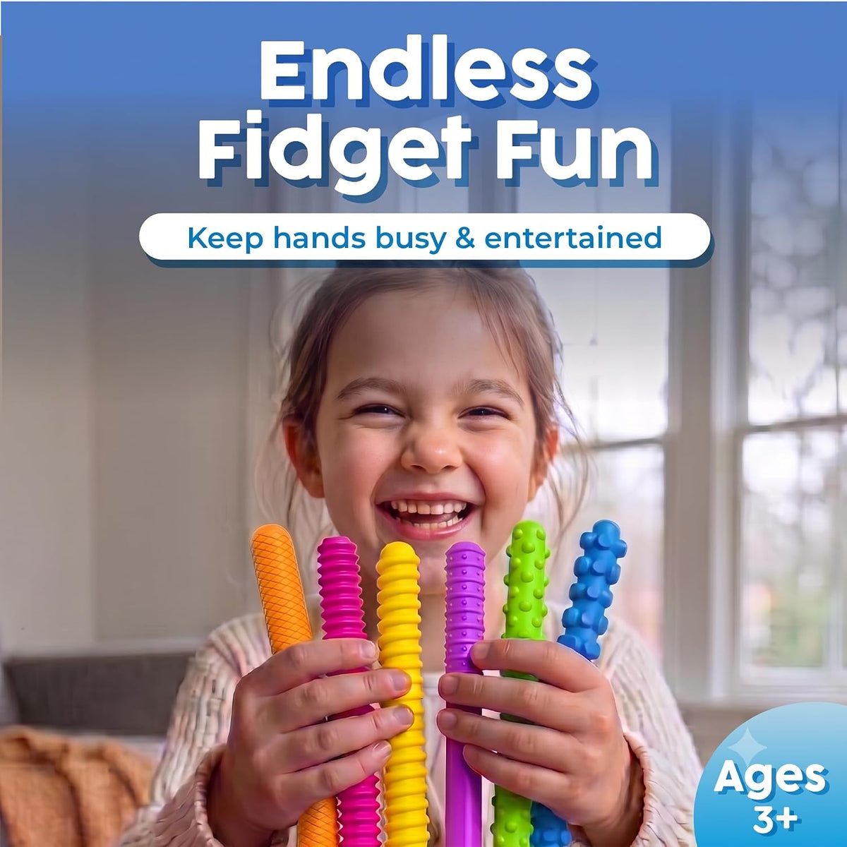 BUNMO Stretchy Strings, Stimulating & Fun Fidget Toys for Kids - Sensory Worms - 6 Pack - image 4