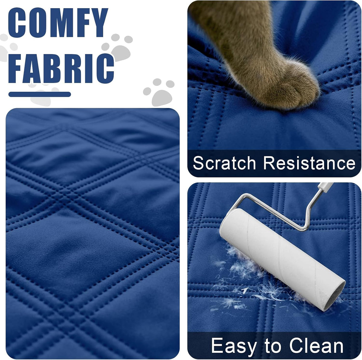 Smiry Waterproof Dog Bed Cover - Navy/Blue / Lattice / 40x70 - image 4