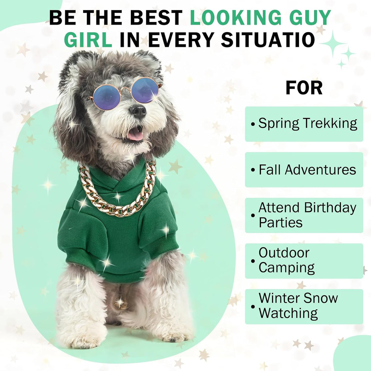 Security Dog Hoodie for Small Medium Large Dogs Boys Girls – Essentials for Dogs - Green(with Pocket) / Large - image 2