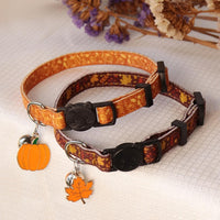 Halloween Cat Collar, Cotton 2 Pack Cat Collar with Bells - Fall / 7-11'' - image 3
