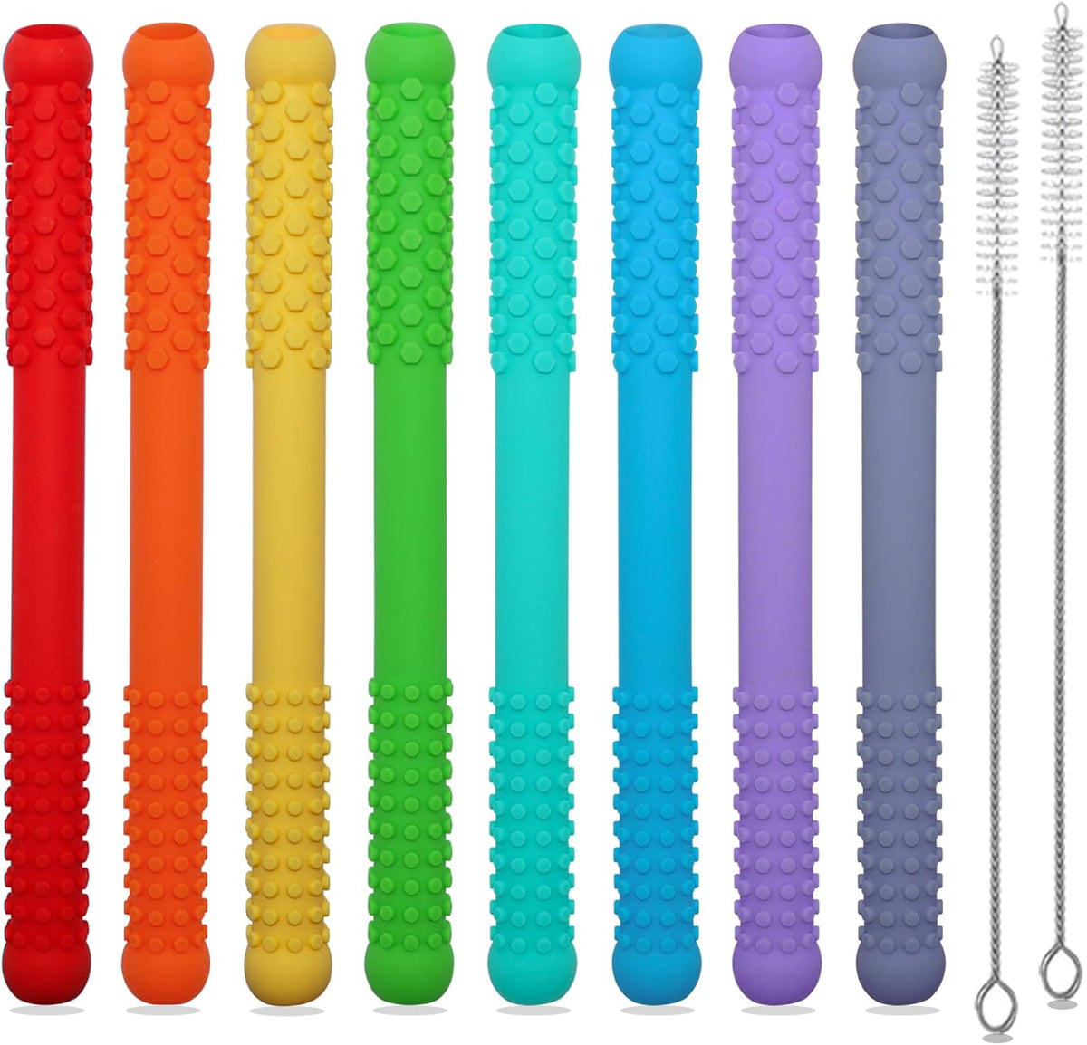 Teething Straws Sticks for Babies 6-12-18 Months - Rainbow
