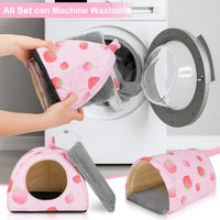 Bienbee Guinea Pig Hideout - Pink Strawberry / Small(7.3"L x 7.3"W x 6.7"H) - image 4