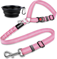 2 Piece Set Dog Seat Belt, Retractable Car Seatbelts - Pink