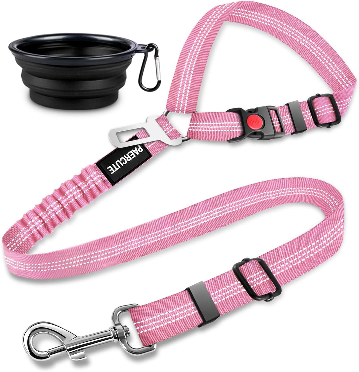 2 Piece Set Dog Seat Belt, Retractable Car Seatbelts - Pink