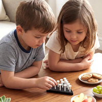 Zhanmai 3 Sets Wooden Triangle Peg Travel Game - White Peg Black Board / 10 - image 4
