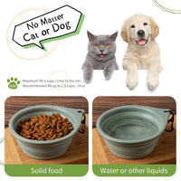 Dog Bowl Pet Travel Collapsible Bowls 2 Pack - Green + dark grey - image 3