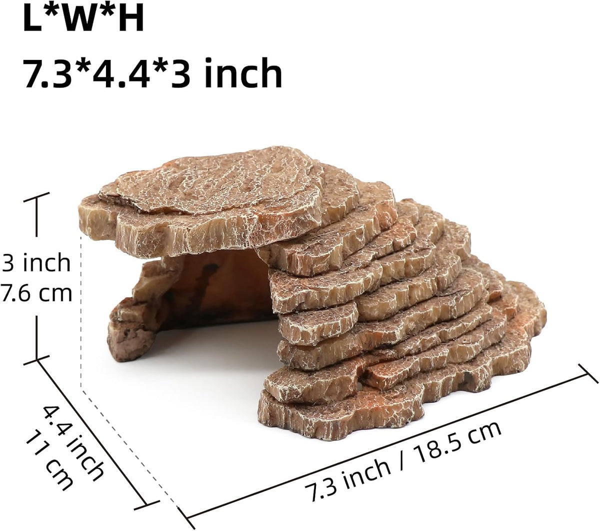 Gecko Hide Shale Scape Step Ledge - Small-7.3 * 4.4 * 3 - image 2