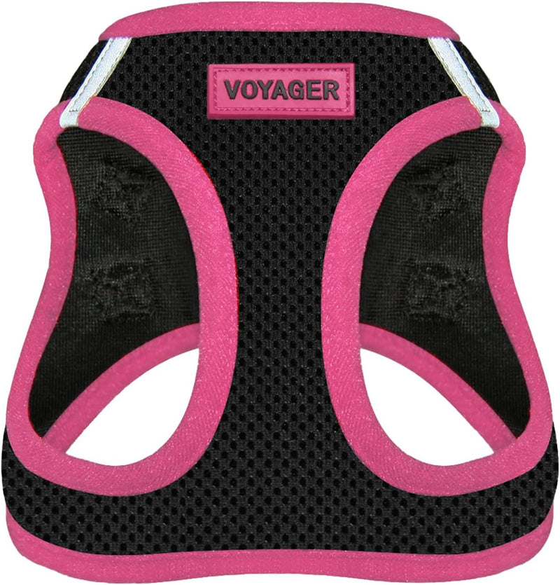 Voyager Step-in Air Dog Vest Harness, Black/Black Trim - Harness (Black/Pink Trim) / S (Chest: 14.5 - 16")