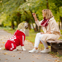 Dog Hoodie Security Clothes 4 Legs Jumpsuit Sweatshirt Hoodies Soft - Red / X-Small - image 3