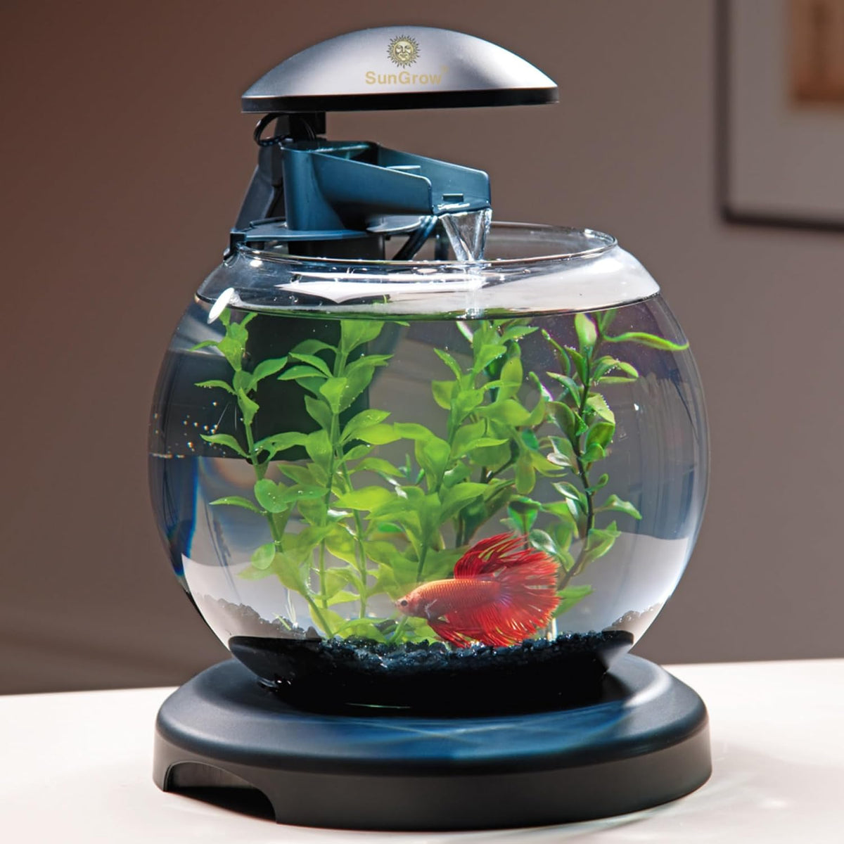 SunGrow Plastic Aquarium Plant Set, Resin Aquarium Decor - Natural Green / 3 pcs - image 2