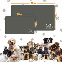18"×30" Dog Food Mat-Absorbent Dog Mat for Food and Water - Dark Gray-GT / 18"L x 30"W - image 4