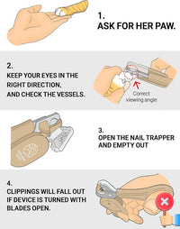 Cat Nail Clipper with LED Guide Light and Nail Trapper