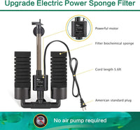 AQQA Electric Sponge Filter for Aquarium, 3W - S (3W for 10-40 gallon） - image 2