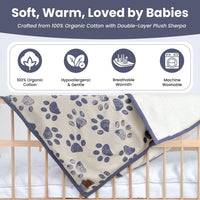 Small Pet Blanket, 100% Organic Cotton - Blue - image 2