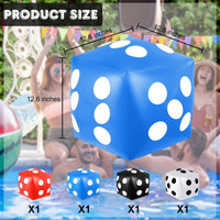 Mototo 4 pack jumbo inflatable dice in red, white, black and blue - view 15