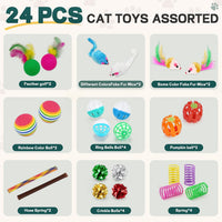 iCAGY 25 Pcs Cat Toys Set, Cat Tunnel Toy for Indoor Cats - Basic Set - image 2