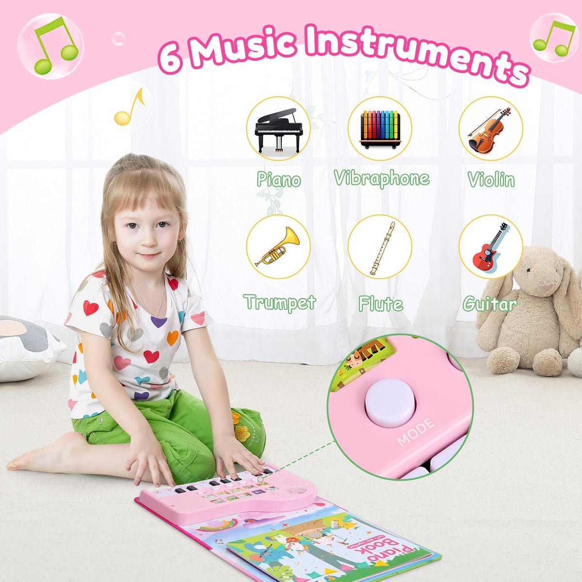 Quimsity piano book for toddlers with 18 keys and illustrated song book - view 4