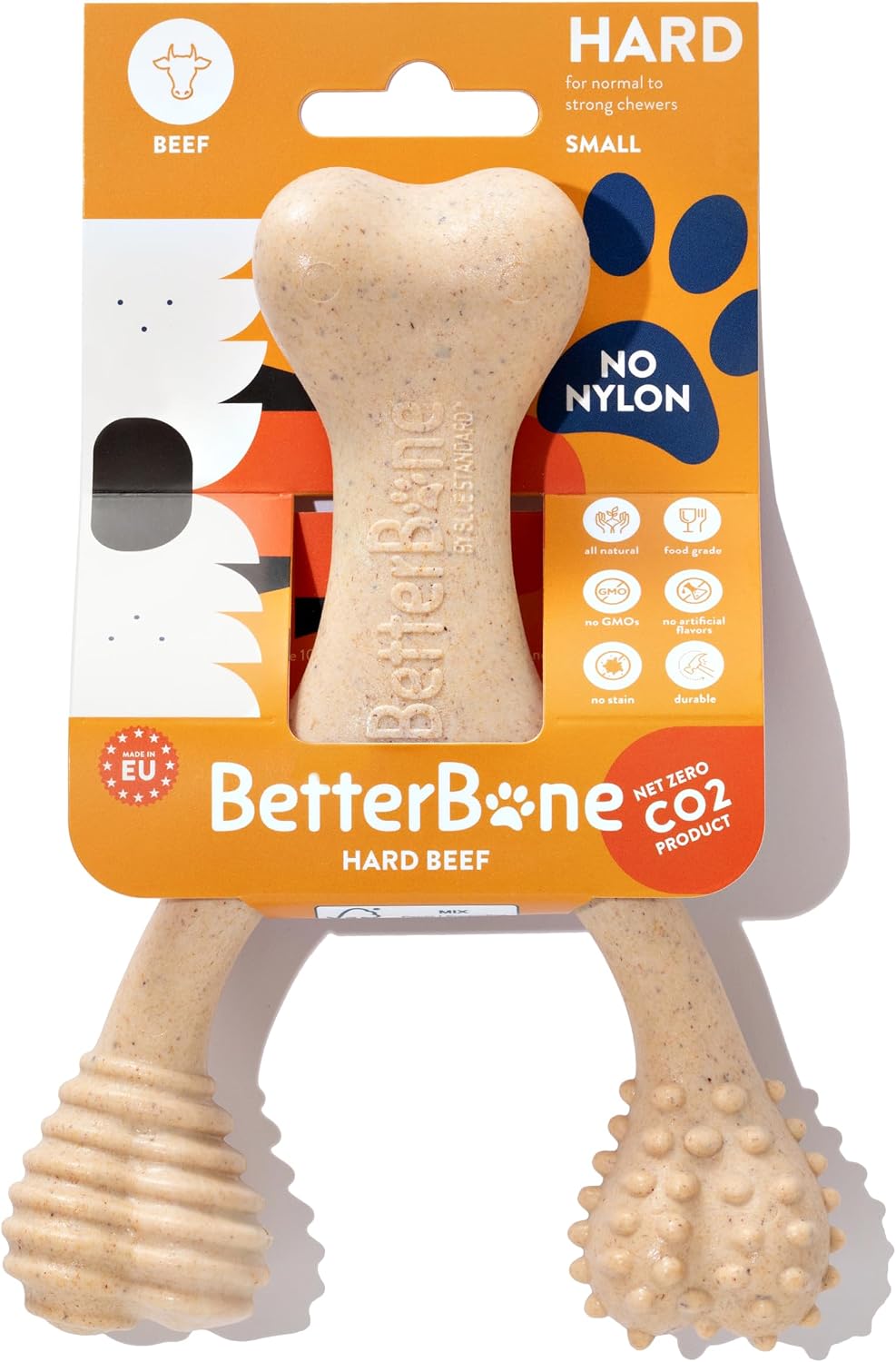 BetterBone Hard Density Beef-Scented Dog Chew Toy - Beef / Small