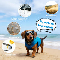 Medium Clear Dog Goggles Eye Protection - Cool Black / Small - image 4