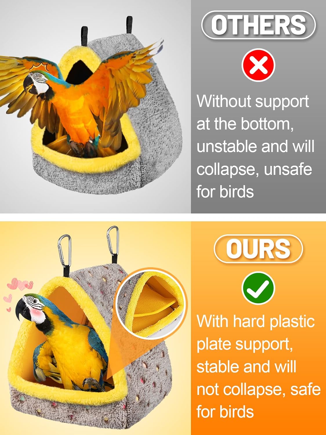 Large Winter Warm Bird Nest House with Support Board for Cage – Essentials for Birds - Large - image 2
