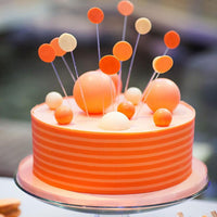 ASTARON 20 Pcs Gold Balls Cake Topper Decorations for Birthday Cake - Orange - image 4