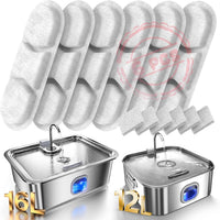Dog water fountain filter pack with 6 carbon filters and 6 pump sponges for Mailofy WF120 and WF160