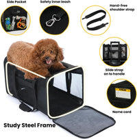Conlun Cat Carrier Bag, Soft-Sided Pet Carriers for Dogs, M - 20.0"L x 12.0"W x 12.0"H / Black - image 4