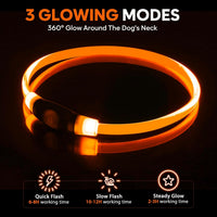 2 Packs Light Up Dog Collar - Orange-1 - image 4