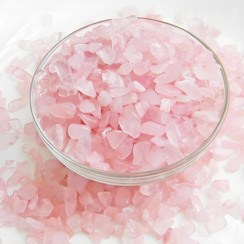 1 Lb/460g Pebbles for Indoor Plants, Bamboo - 1.0 Pounds / Rose 5-9mm