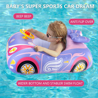 BOffer inflatable baby pool float shaped like a car with steering wheel and horn - view 11