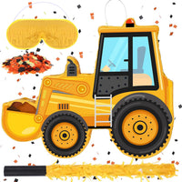 Aoriher Construction Dump Truck Excavator Piñata with Blindfold Bat – Fun for Kids & Family - Bulldozer